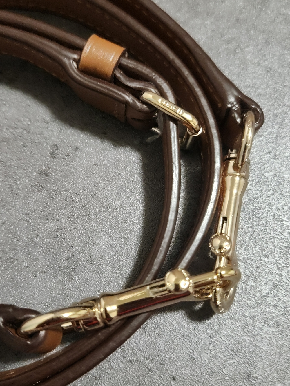 Coach Brown Leather Replacement Bag Strap with Polished Gold-tone Hardware - Picture 3 of 8